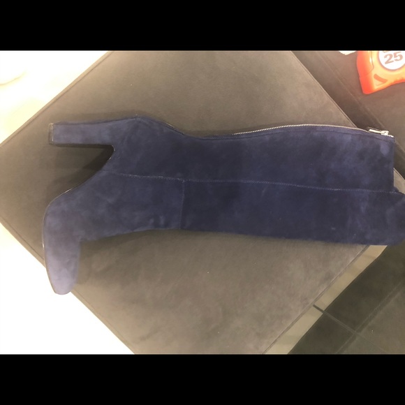 Vince Camuto knee blue suede back zipper sz 37 - Picture 5 of 11
